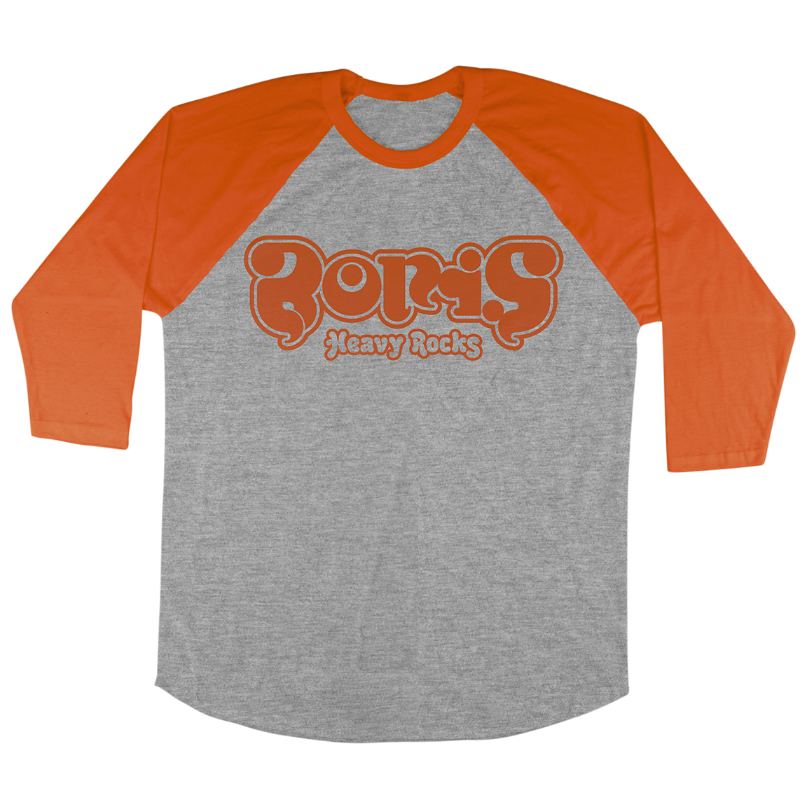 Boris "Heavy Rocks: Orange Logo" Orange / Heather Baseball Tee