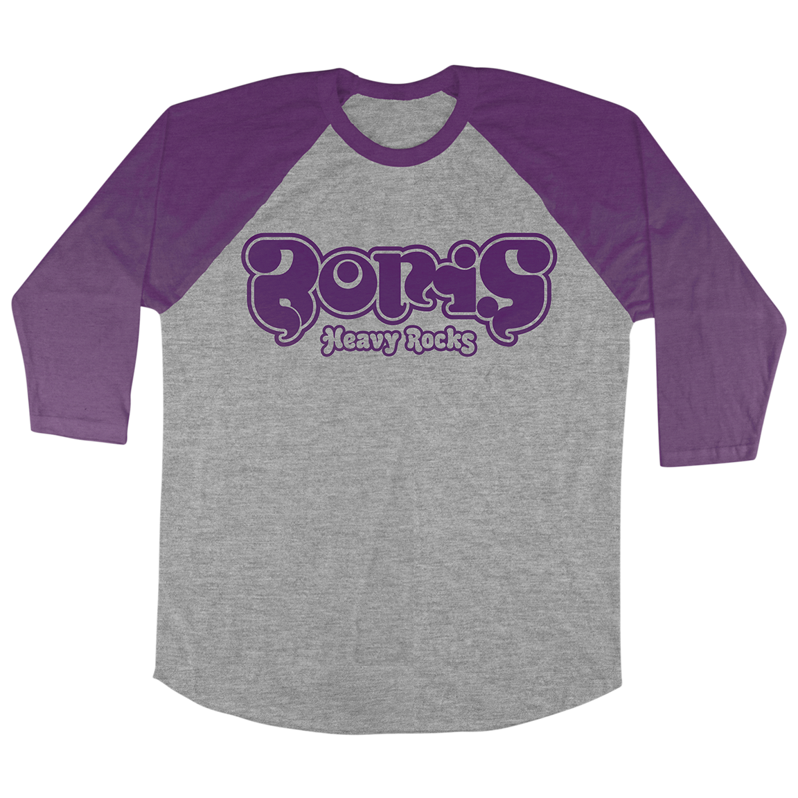 Boris "Heavy Rocks: Purple Logo" Purple / Heather Baseball Tee