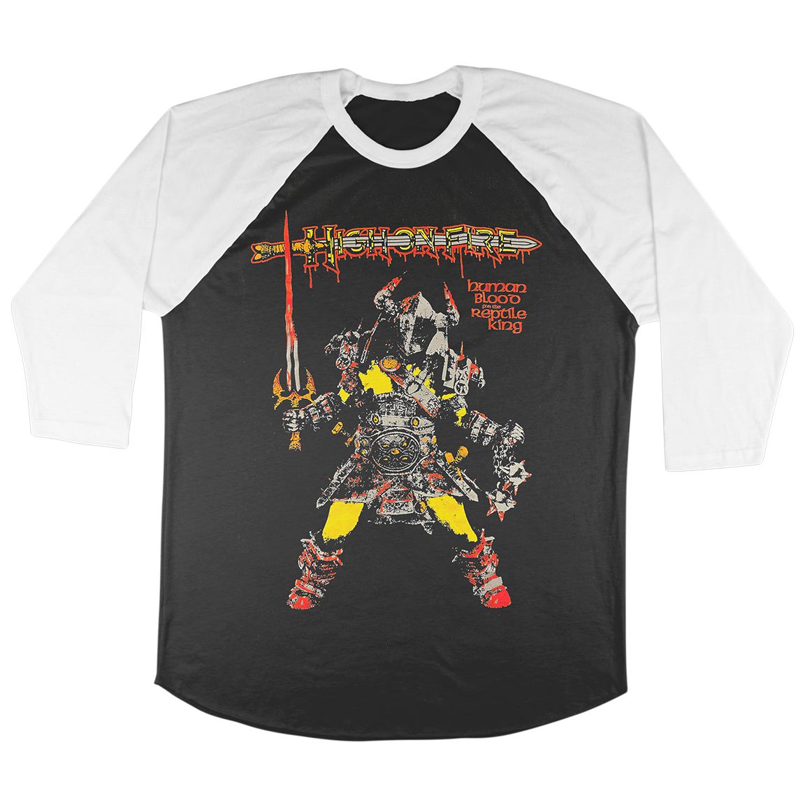 High On Fire "Sword" White / Black Baseball Tee