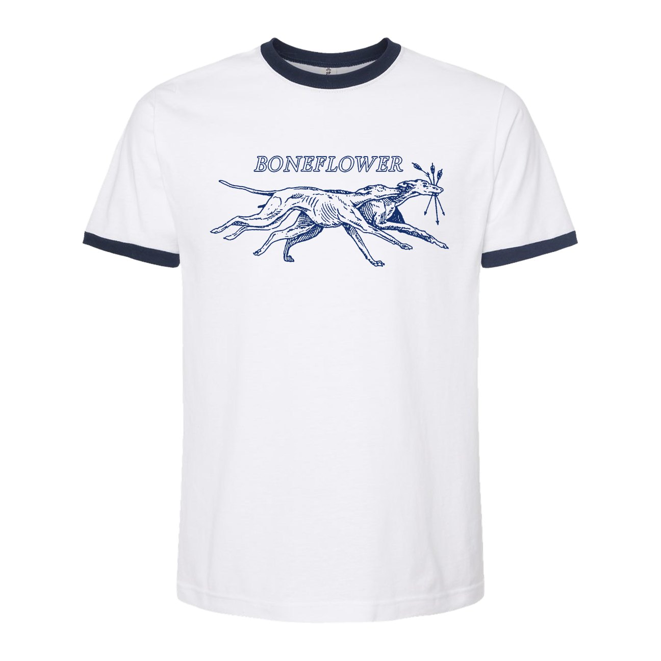 Boneflower "Galgos Diseño" Vintage White / India Ink Ringer T-Shirt