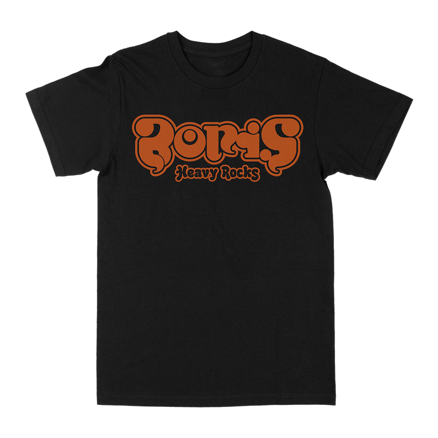 Boris "Heavy Rocks: Orange Logo" Black T-Shirt