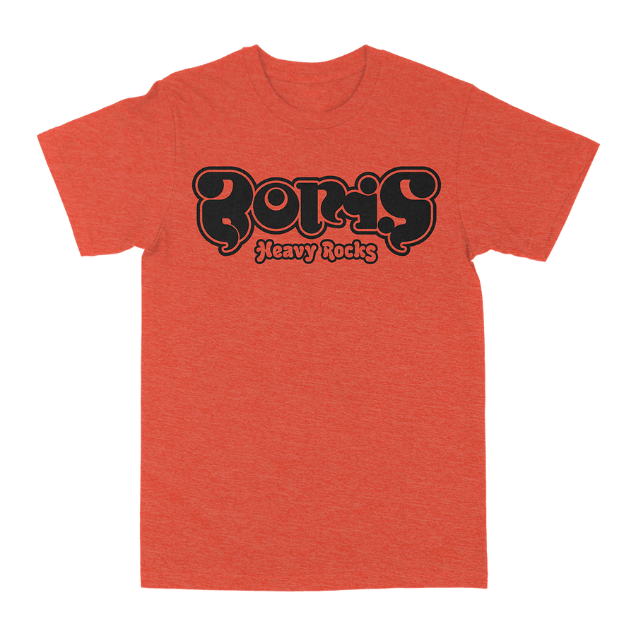 Boris "Heavy Rocks: Black Logo” Heather Orange T-Shirt
