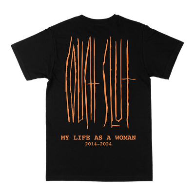 Couch Slut "My Life As A Woman: Orange " Black T-Shirt