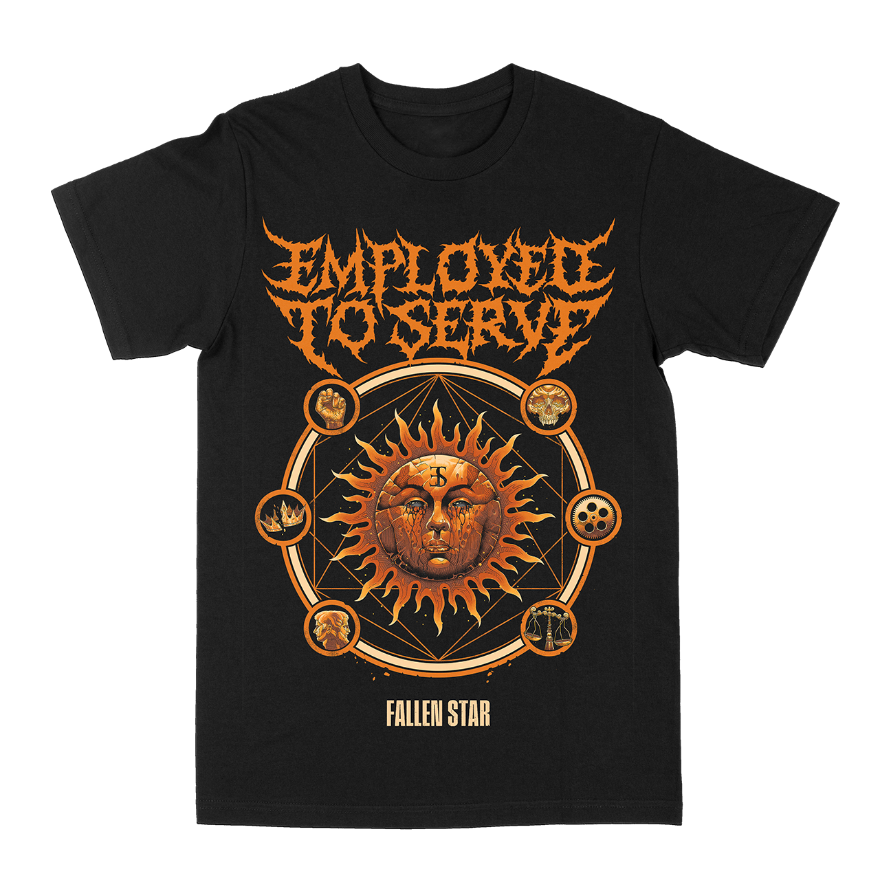 Employed To Serve “Fallen Star” Black T-Shirt