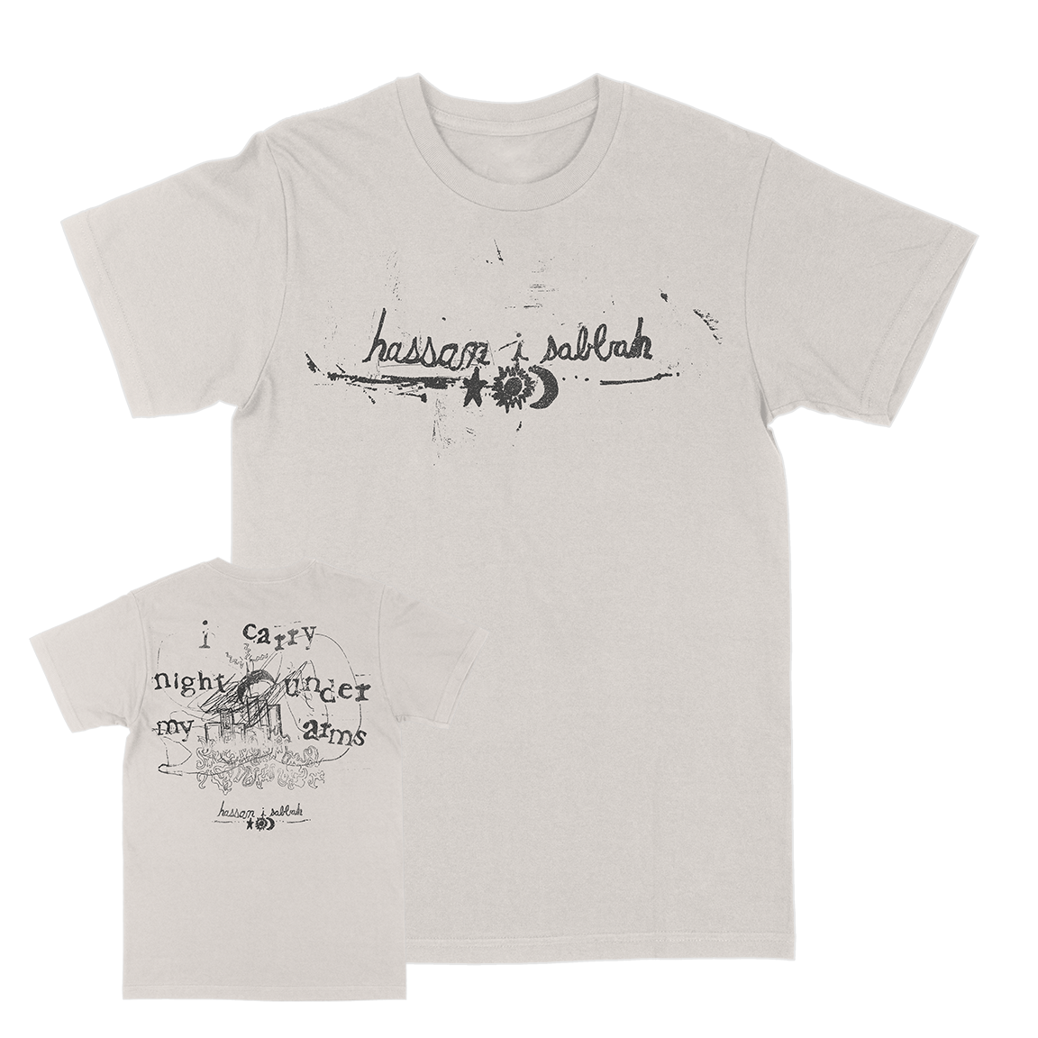 Hassan I Sabbah "I Carry Night Under My Arms" Vintage White T-Shirt