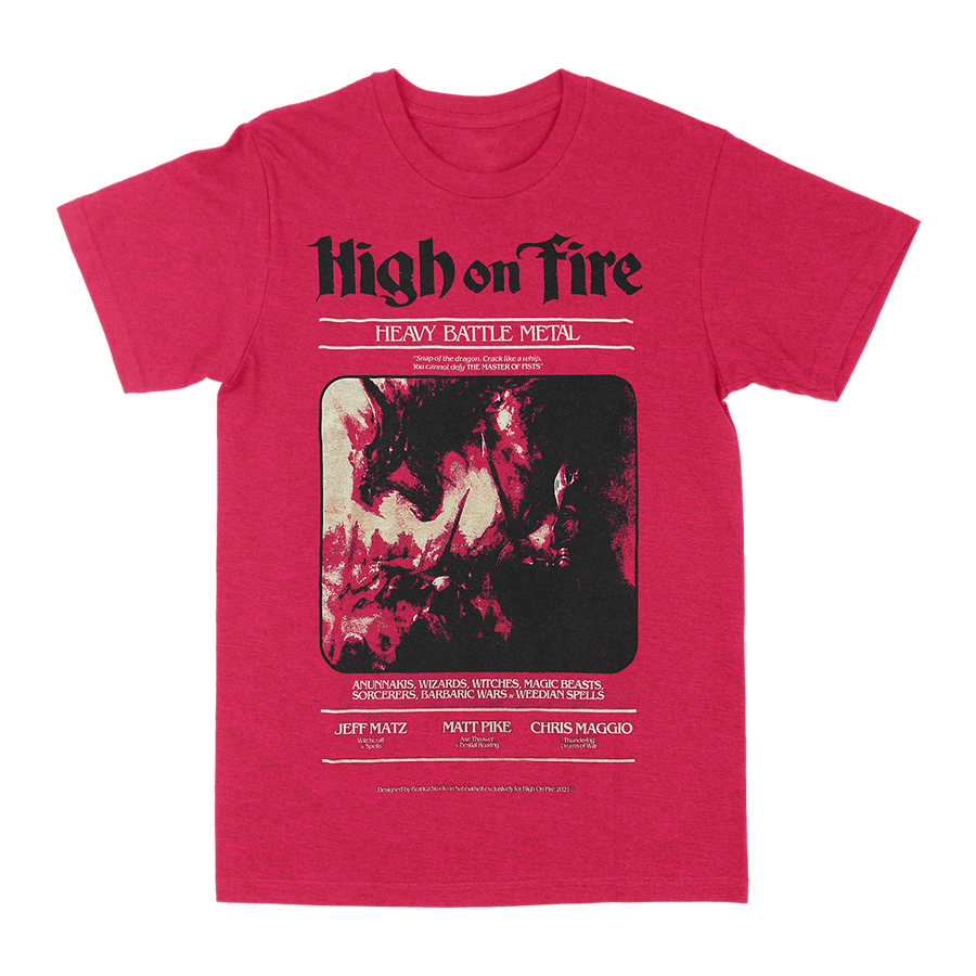 High On Fire "Heavy Battle Metal" Heather Red T-Shirt
