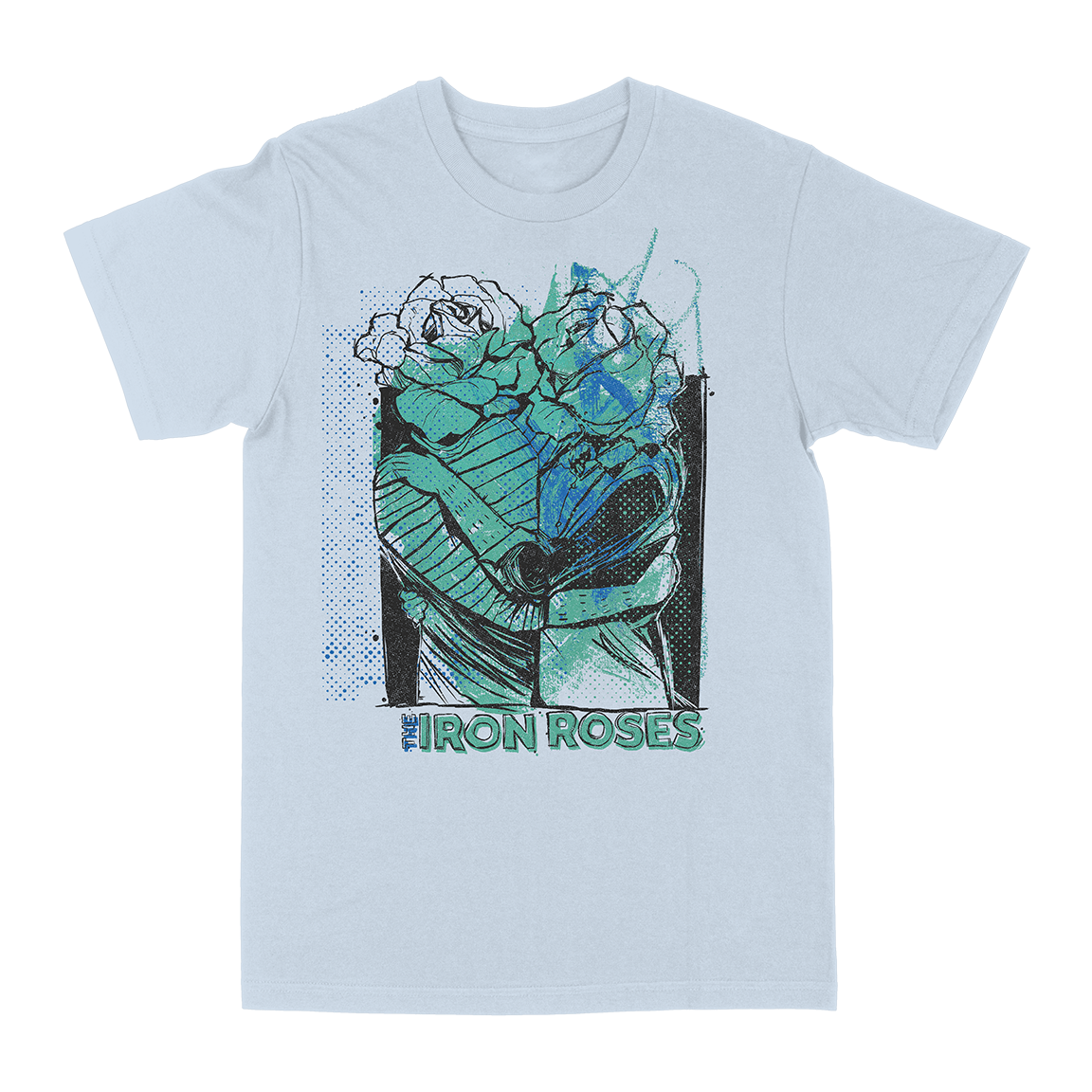 The Iron Roses "Hearts of Fire" Baby Blue T-Shirt