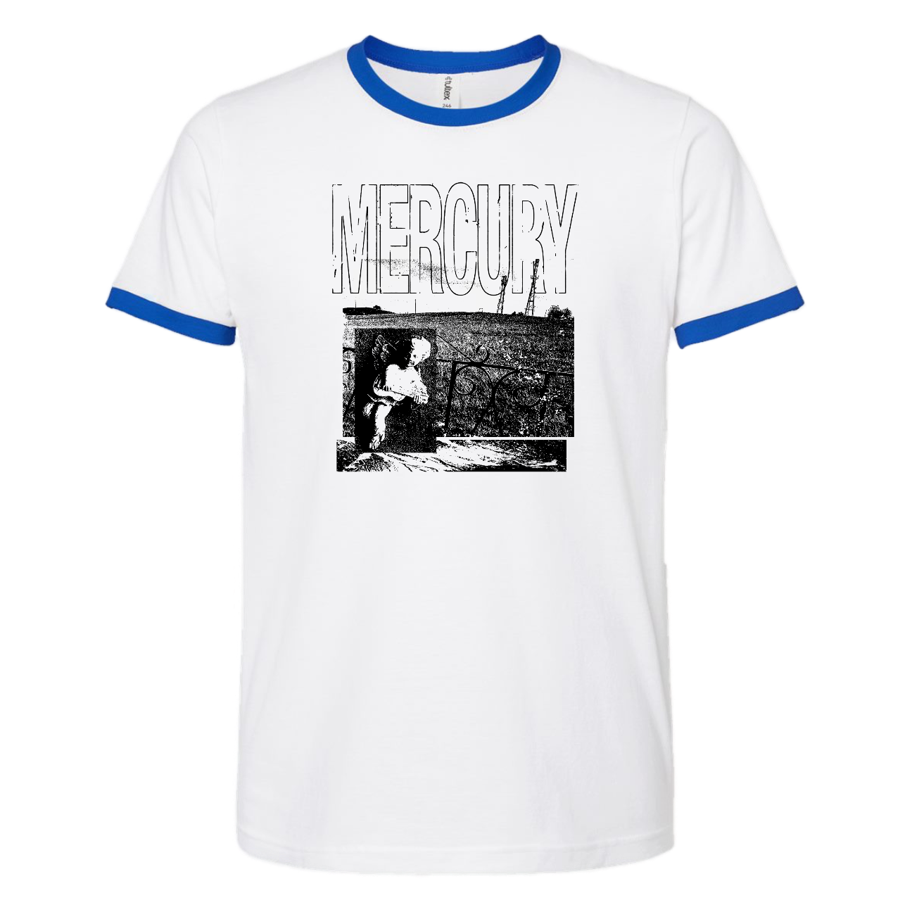 MERCURY "This Place I'm Forgetting" White / Royal Blue Ringer T-Shirt