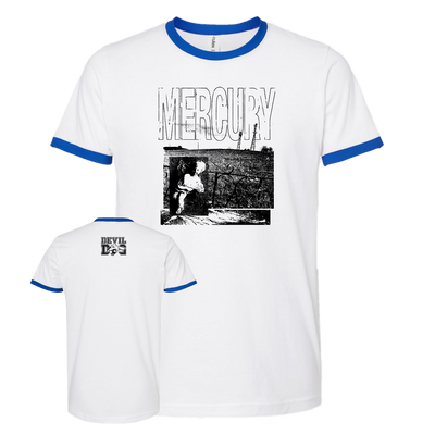 MERCURY "This Place I'm Forgetting" White / Royal Blue Ringer T-Shirt