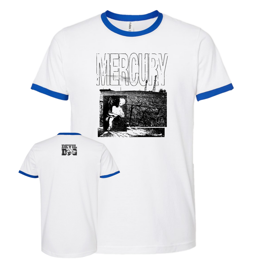 MERCURY "This Place I'm Forgetting" White / Royal Blue Ringer T-Shirt