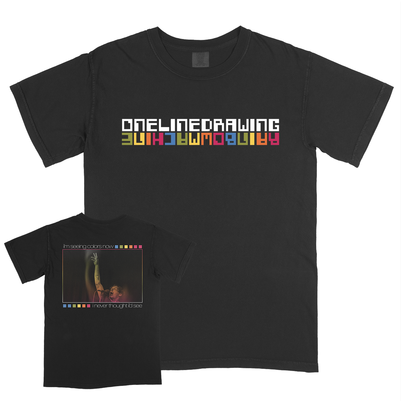 onelinedrawing "Rainbow Photo" Premium Black T-Shirt