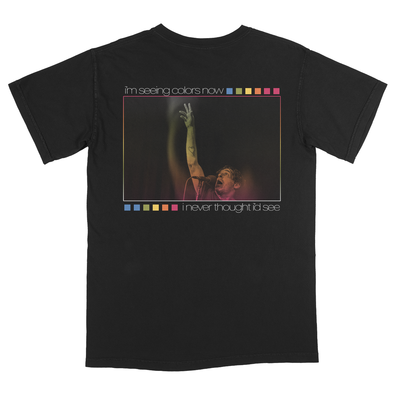 onelinedrawing "Rainbow Photo" Premium Black T-Shirt