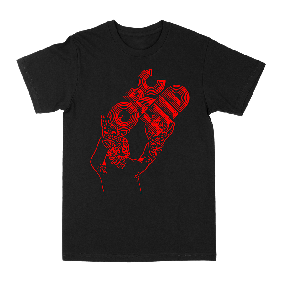 Orchid "Humanoid: Red" Black T-Shirt