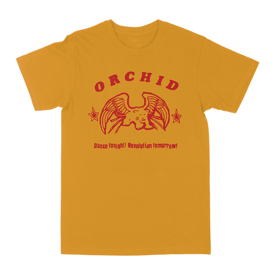 Orchid "Dance Tonight! Revolution Tomorrow!" Gold T-Shirt