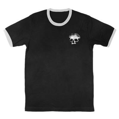 Planes Mistaken For Stars "Skull" Black & White Ringer T-Shirt