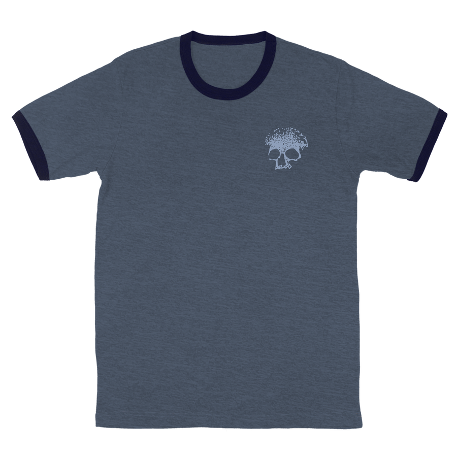 Planes Mistaken For Stars "Skull" Heather Denim & Navy Ringer T-Shirt