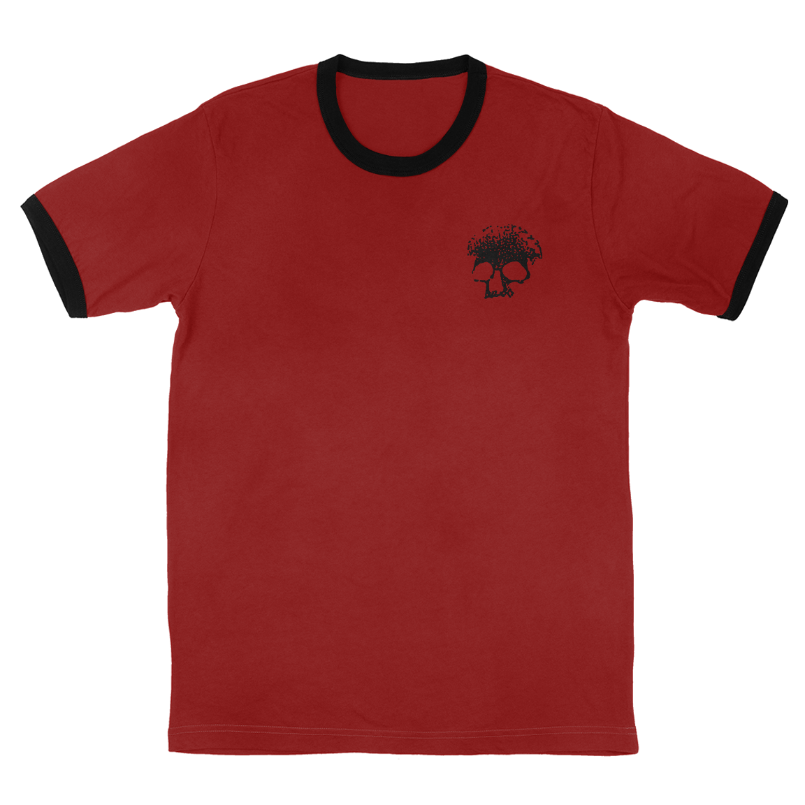 Planes Mistaken For Stars "Skull" Red & Black Ringer T-Shirt
