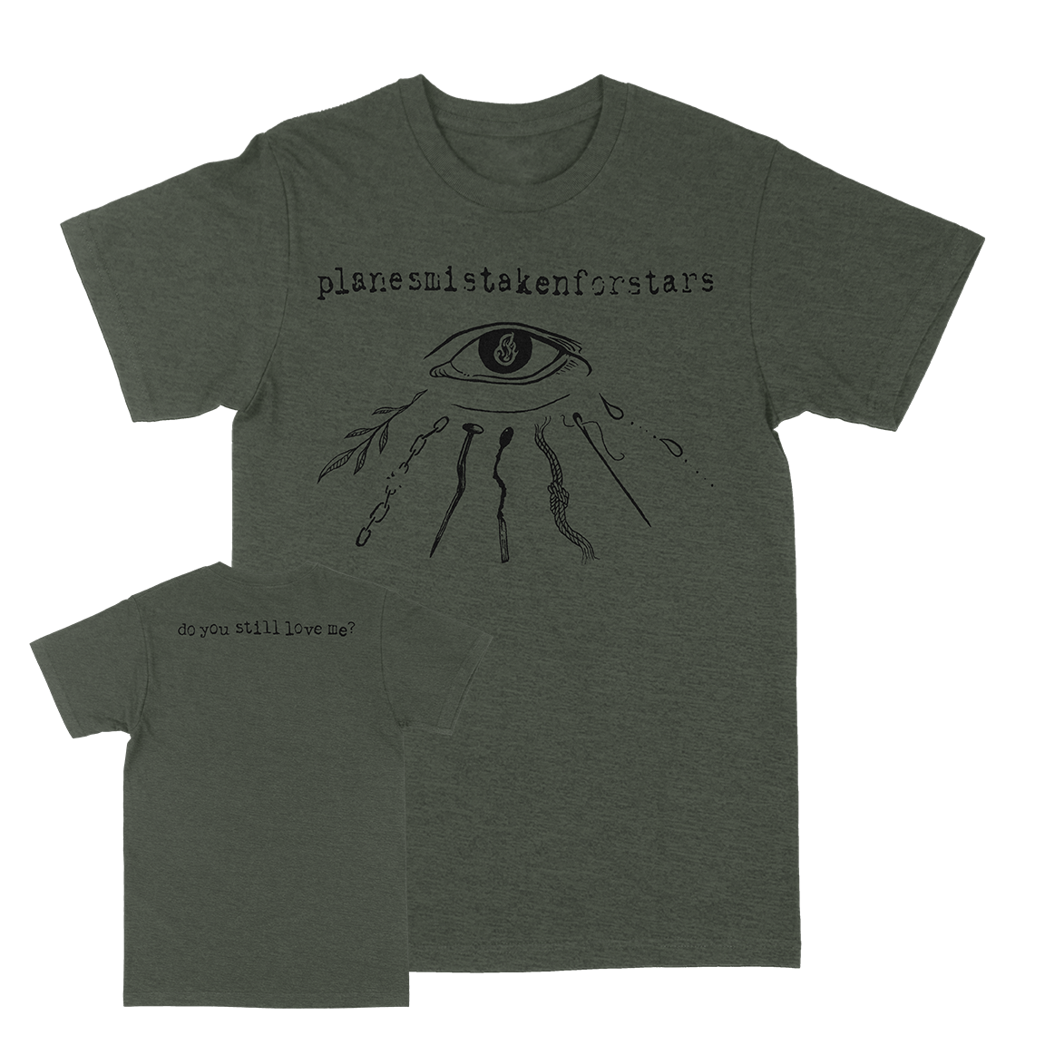 Planes Mistaken For Stars "Eye Of Horus" Heather Military Green T-Shirt