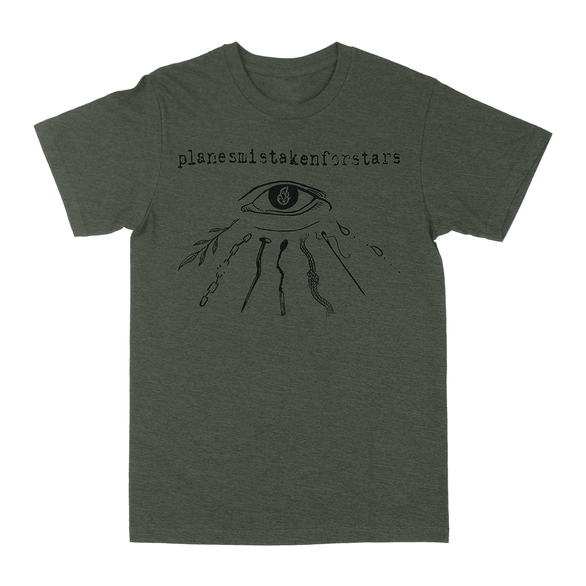 Planes Mistaken For Stars "Eye Of Horus" Heather Military Green T-Shirt