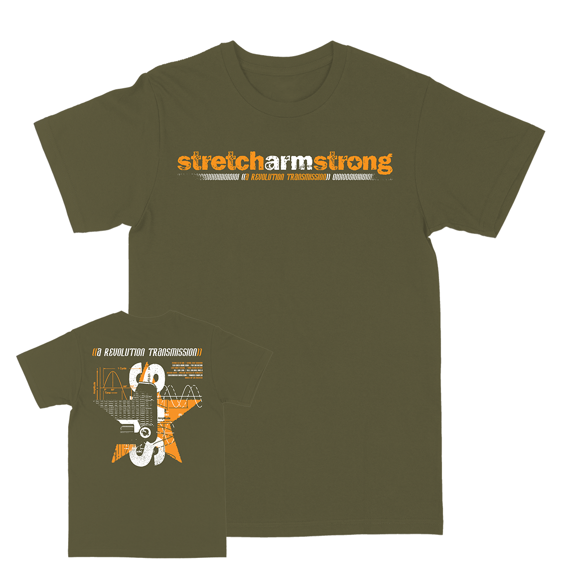 Stretch Arm Strong "Transmission Demolition" Military Green T-Shirt