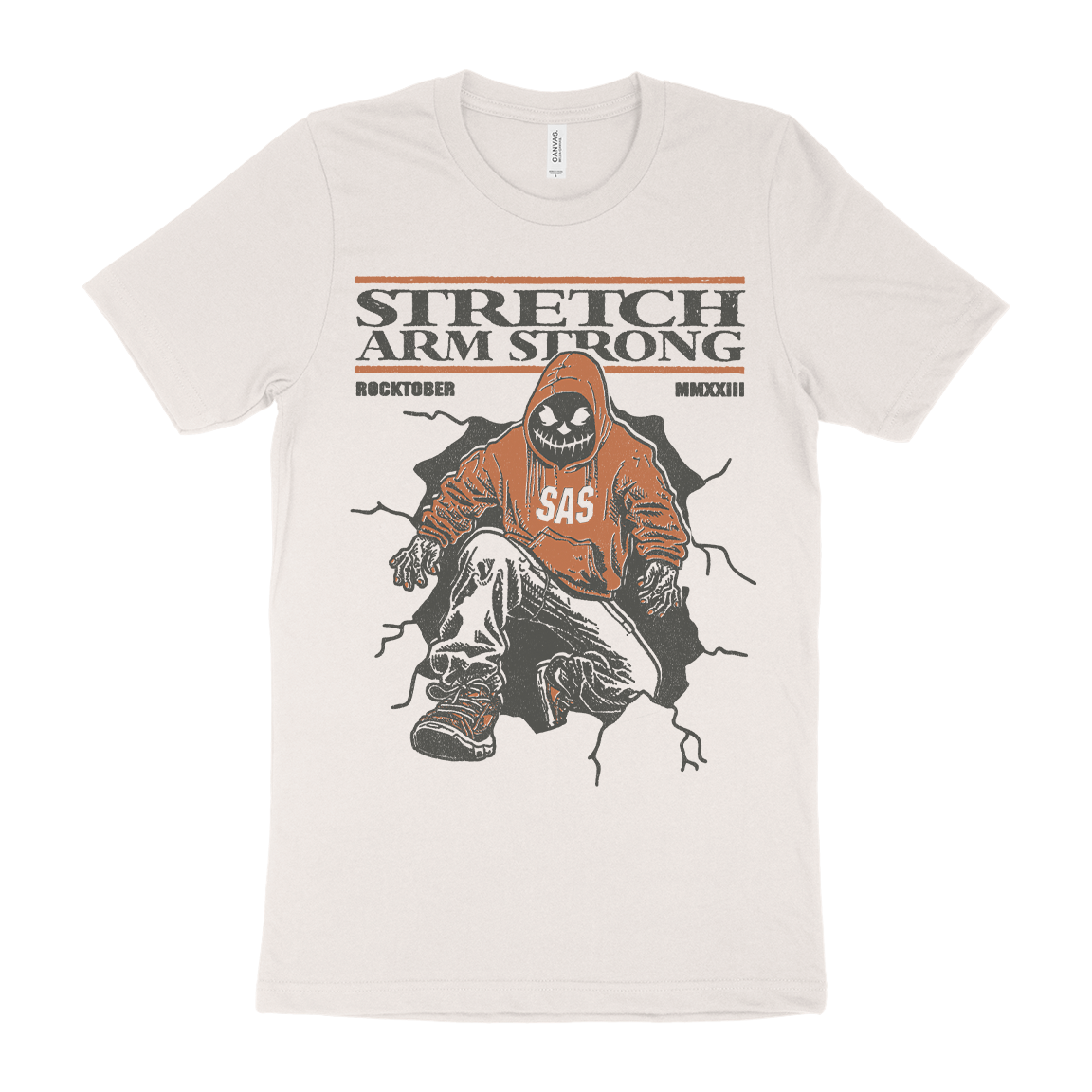 Stretch Arm Strong "Rocktober" Premium Vintage White T-Shirt