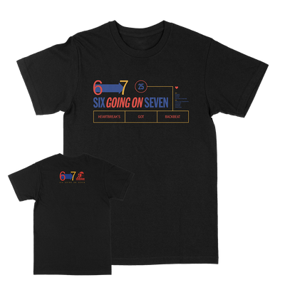 Six Going On Seven "Heartbreak's Got Backbeat" Black T-Shirt