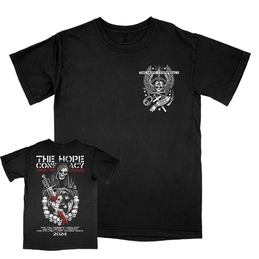 The Hope Conspiracy “The Specter Looms: East Coast 2024” Black T-Shirt