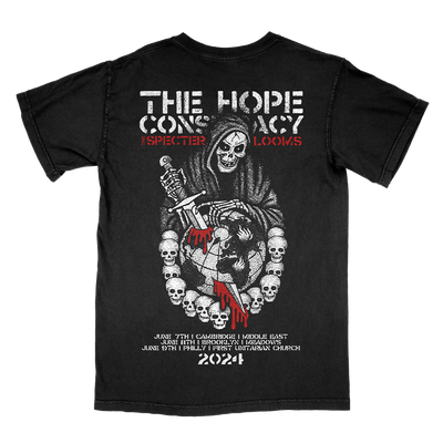 The Hope Conspiracy “The Specter Looms: East Coast 2024” Black T-Shirt