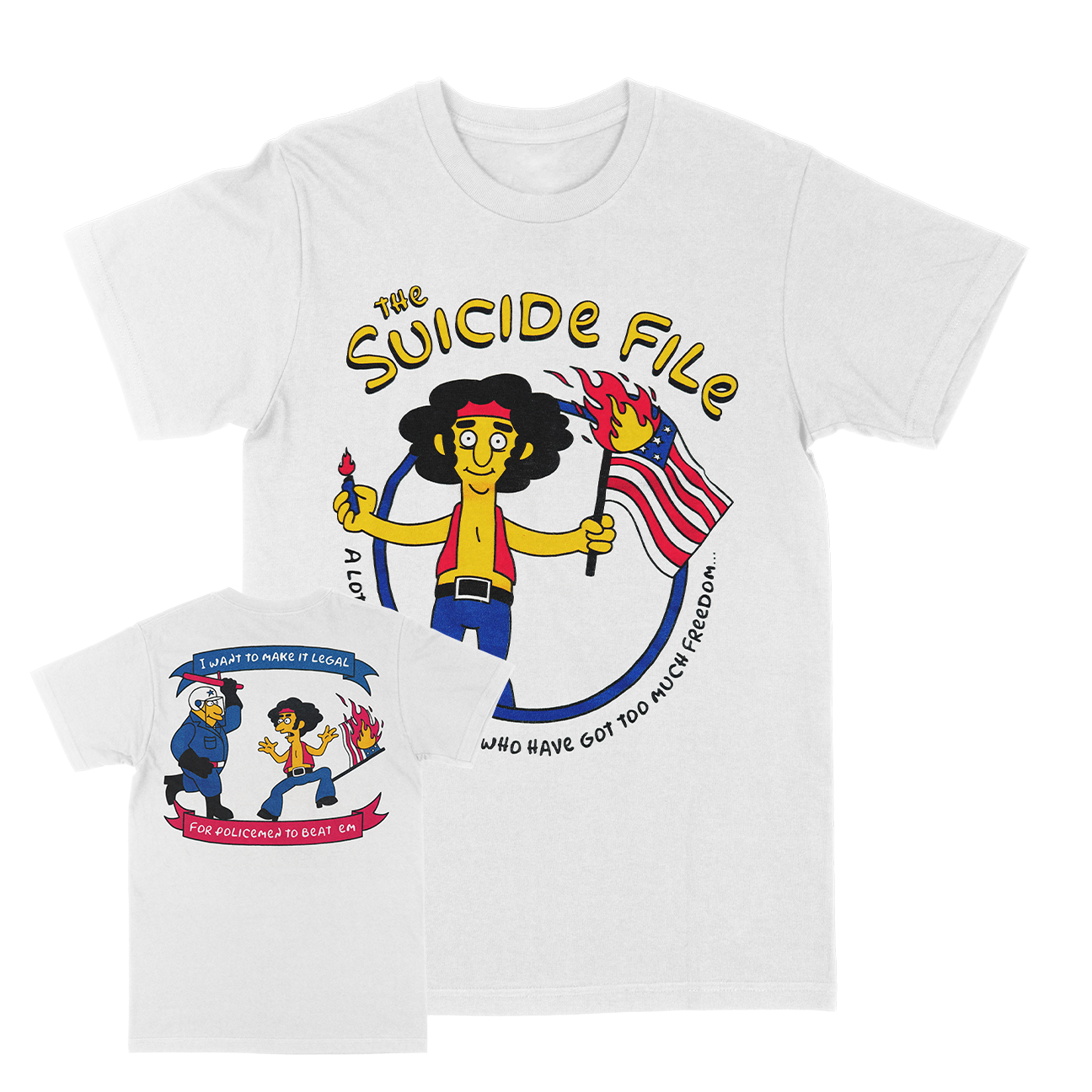 The Suicide File "Springfield Amendment" White T-Shirt