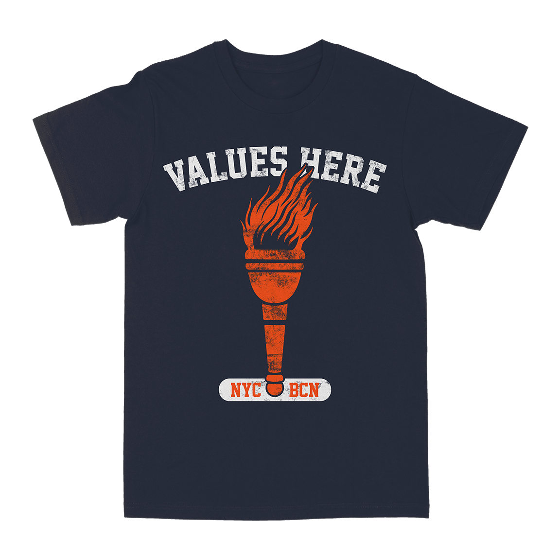 Values Here "Torch" Navy T-Shirt