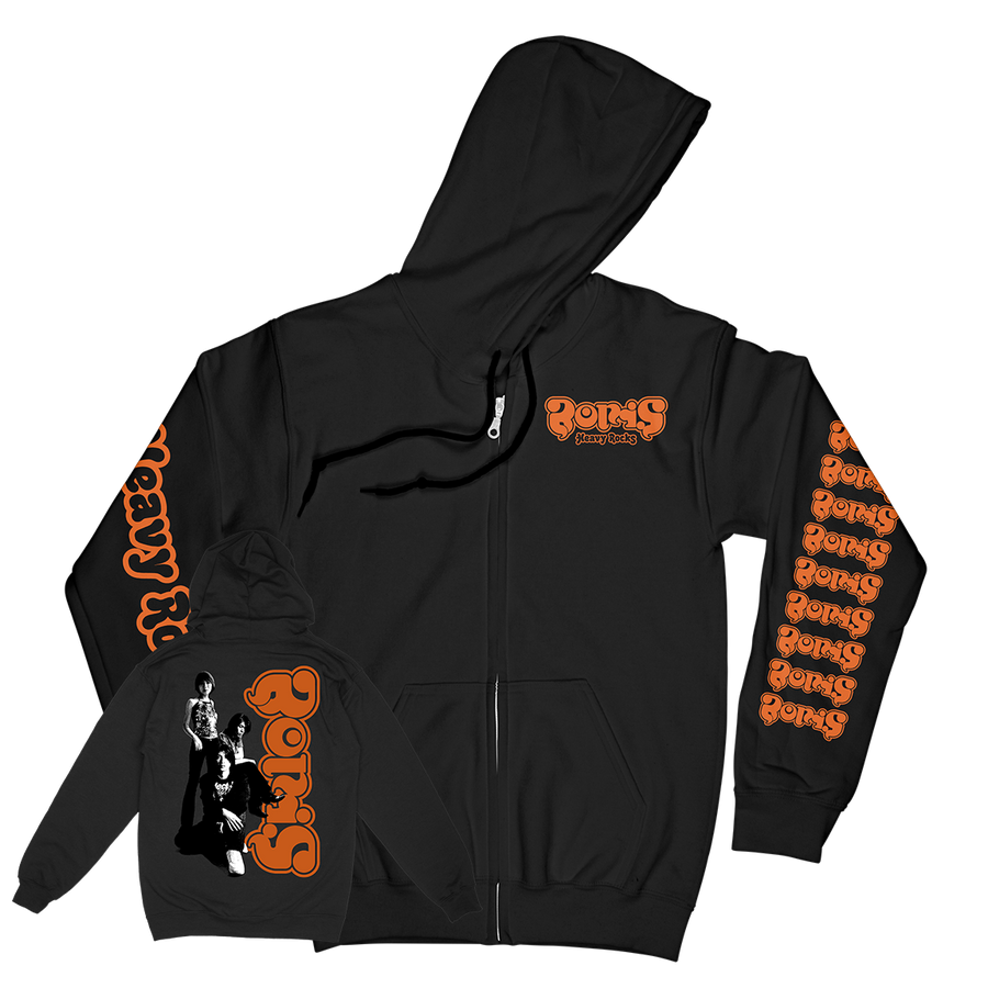 Boris "Heavy Rocks" Premium Black Hooded Sweatshirt