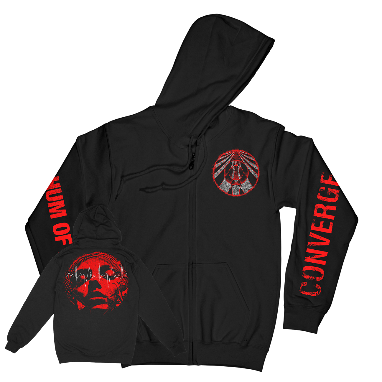 Converge "Hum Of Hurt: Agni I" Black Premium Zip Up Sweatshirt