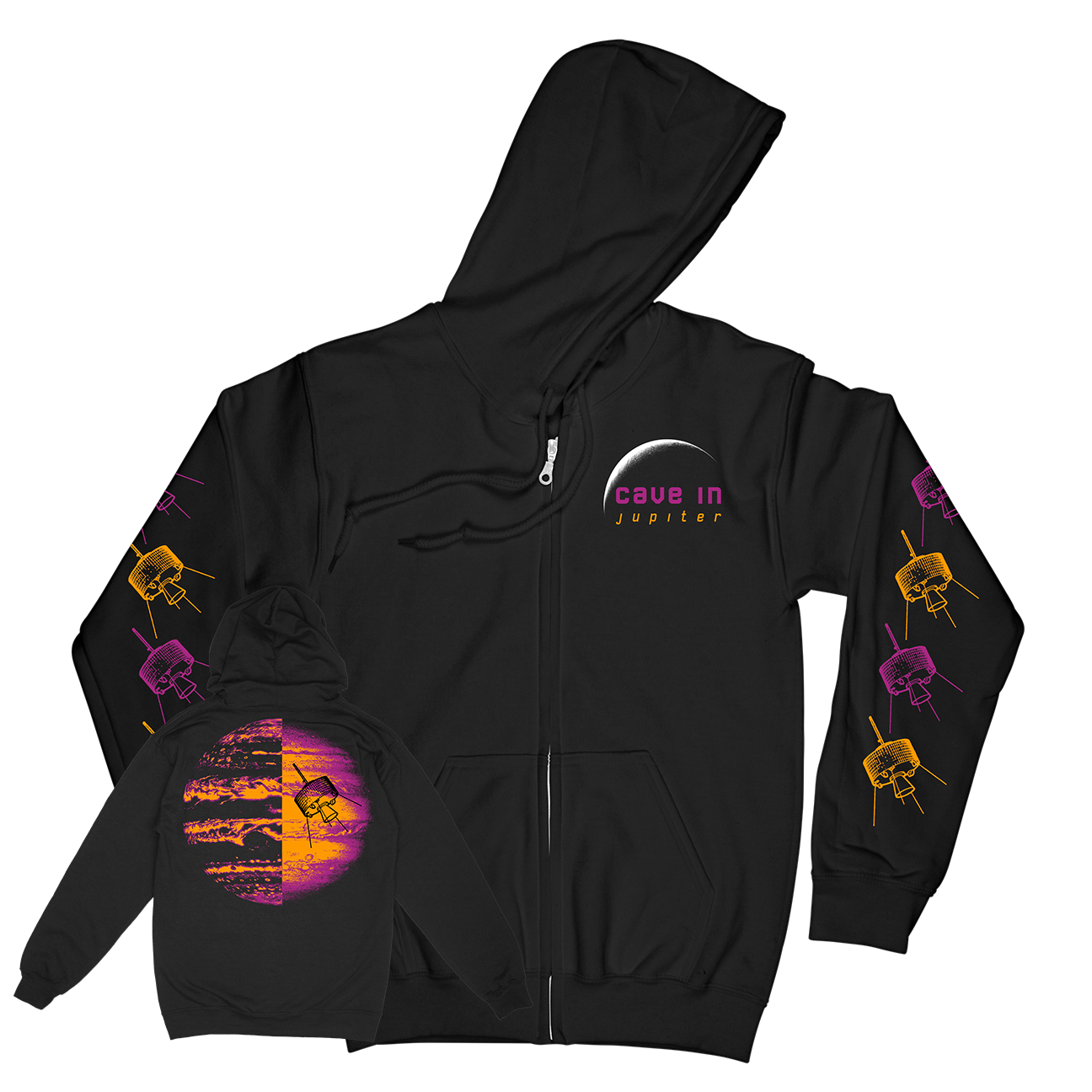 Cave In "Jupiter Emerging" Black Zip Up Sweatshirt