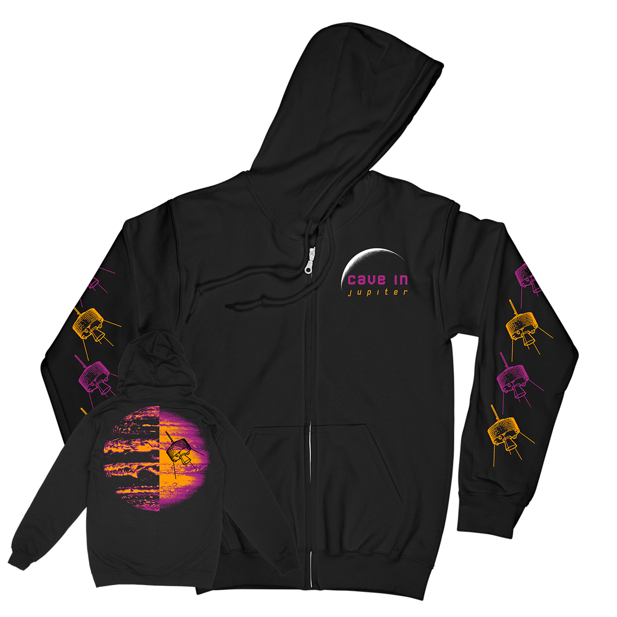 Cave In "Jupiter Emerging" Black Zip Up Sweatshirt