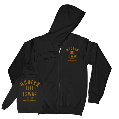 Modern Life Is War "Marshalltown Iowa" Black Zip Up Sweatshirt