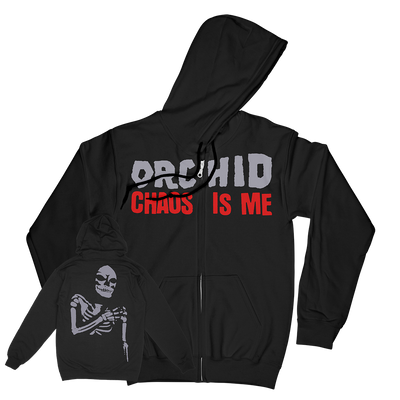 Orchid "Chaos Is Me" Black Zip Up Sweatshirt