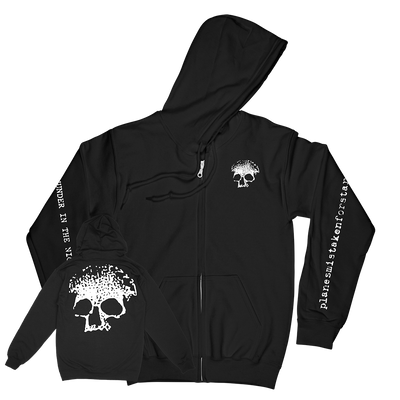 Planes Mistaken For Stars "Skull" Black Zip Up Sweatshirt