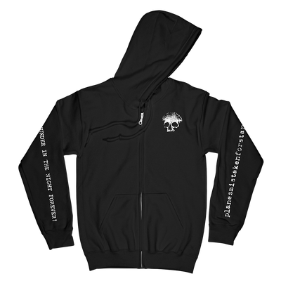 Planes Mistaken For Stars "Skull" Black Zip Up Sweatshirt