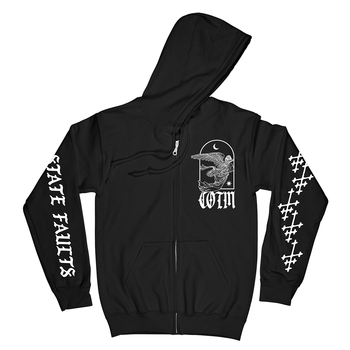 State Faults “No Gospel” Black Zip Up Sweatshirt