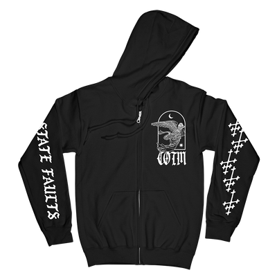 State Faults “No Gospel” Black Zip Up Sweatshirt