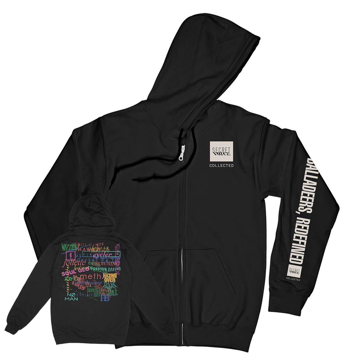 Secret Voice “Balladeers, Redefined” Black Zip Up Sweatshirt