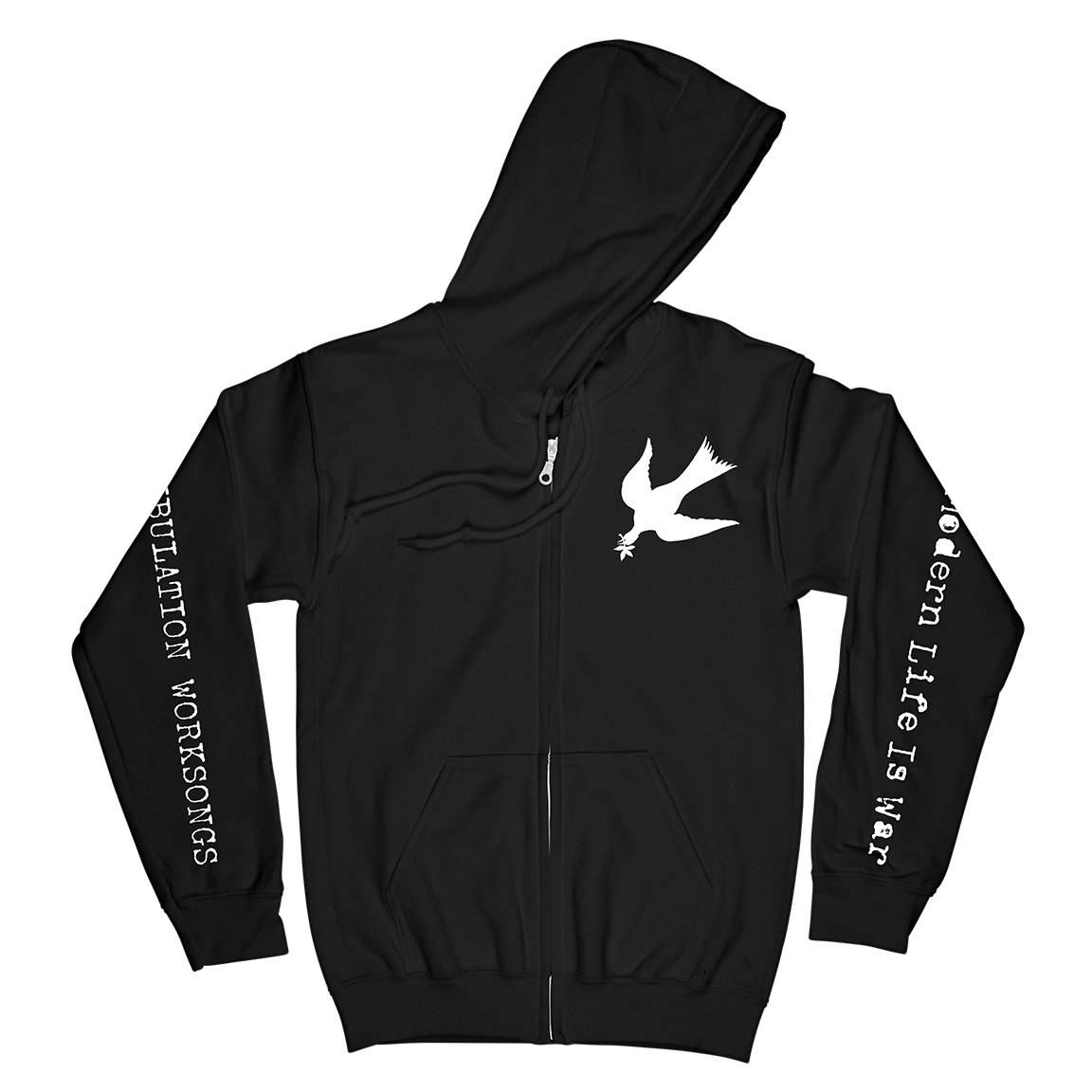 Modern Life Is War "Fallen Dove' Black Premium Zip Up Sweatshirt