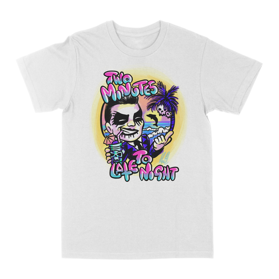 Two Minutes To Late Night "Air Brush" White T-Shirt