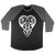 Dan McCarthy "Dino Heart" Black / Heather Charcoal Baseball Tee