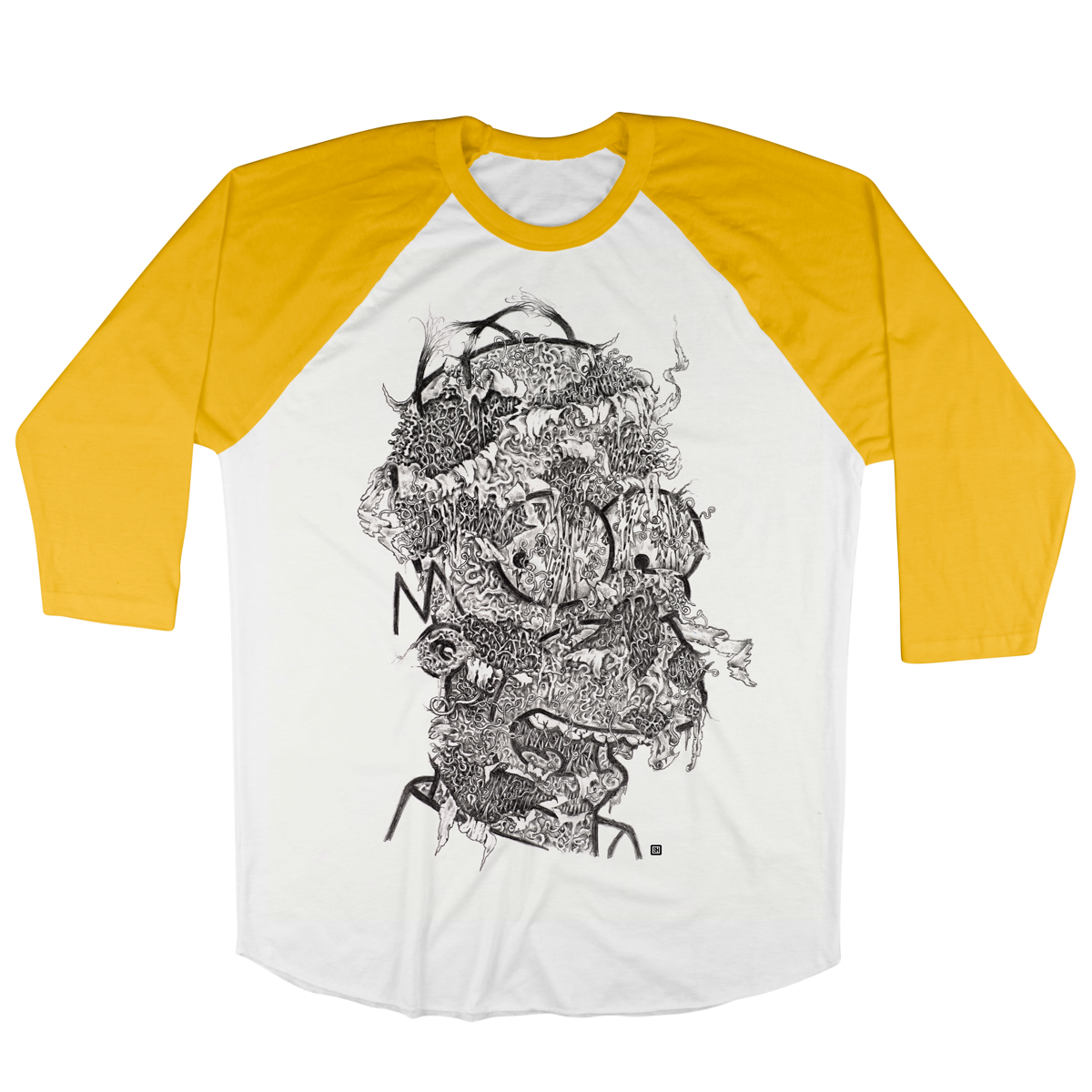 Seldon Hunt "Decayed Toons: Homer" White / Yellow Baseball Tee