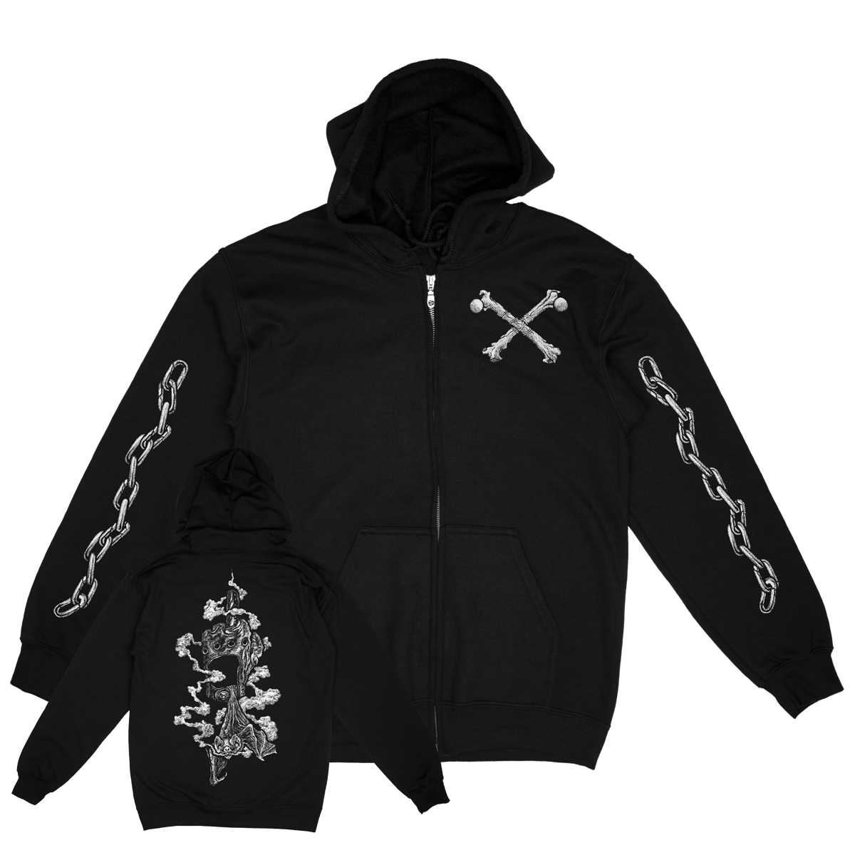 Dylan Garrett Smith "Finger and Fang" Black Zip-Up Sweatshirt