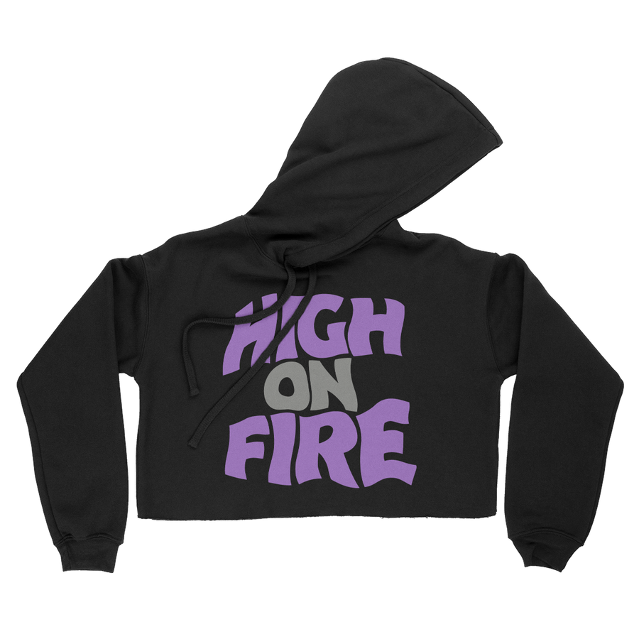 High On Fire “Reality Masters” Black Crop Hooded Sweatshirt