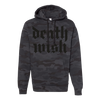 Deathwish "Stacked Logo: Black” Premium Black Camo Sweatshirt