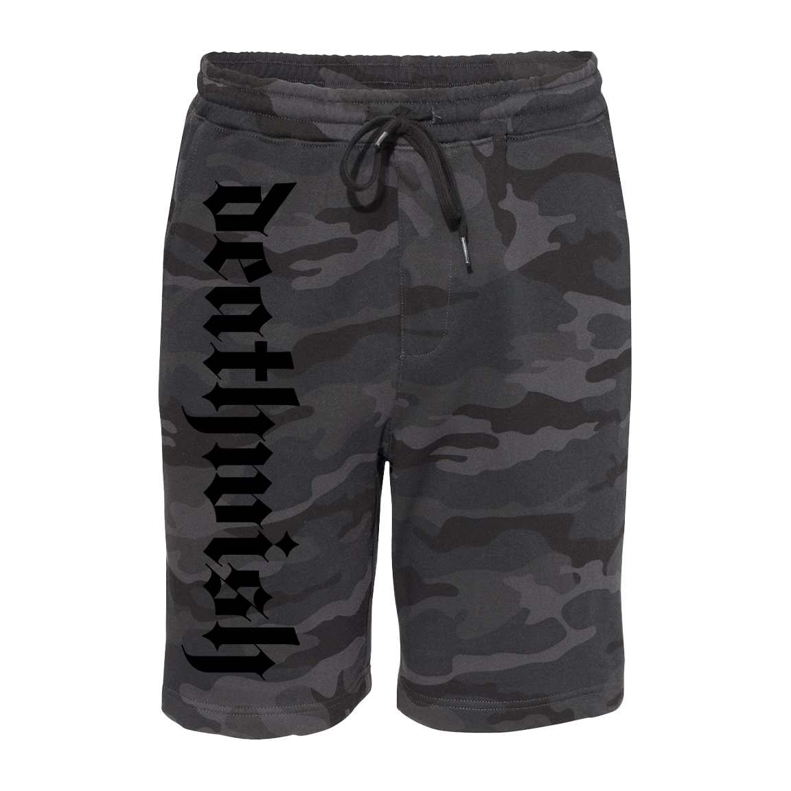 Deathwish New Logo Black Camo Fleece Shorts