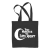 Two Minutes To Late Night "Logo" Black Tote Bag